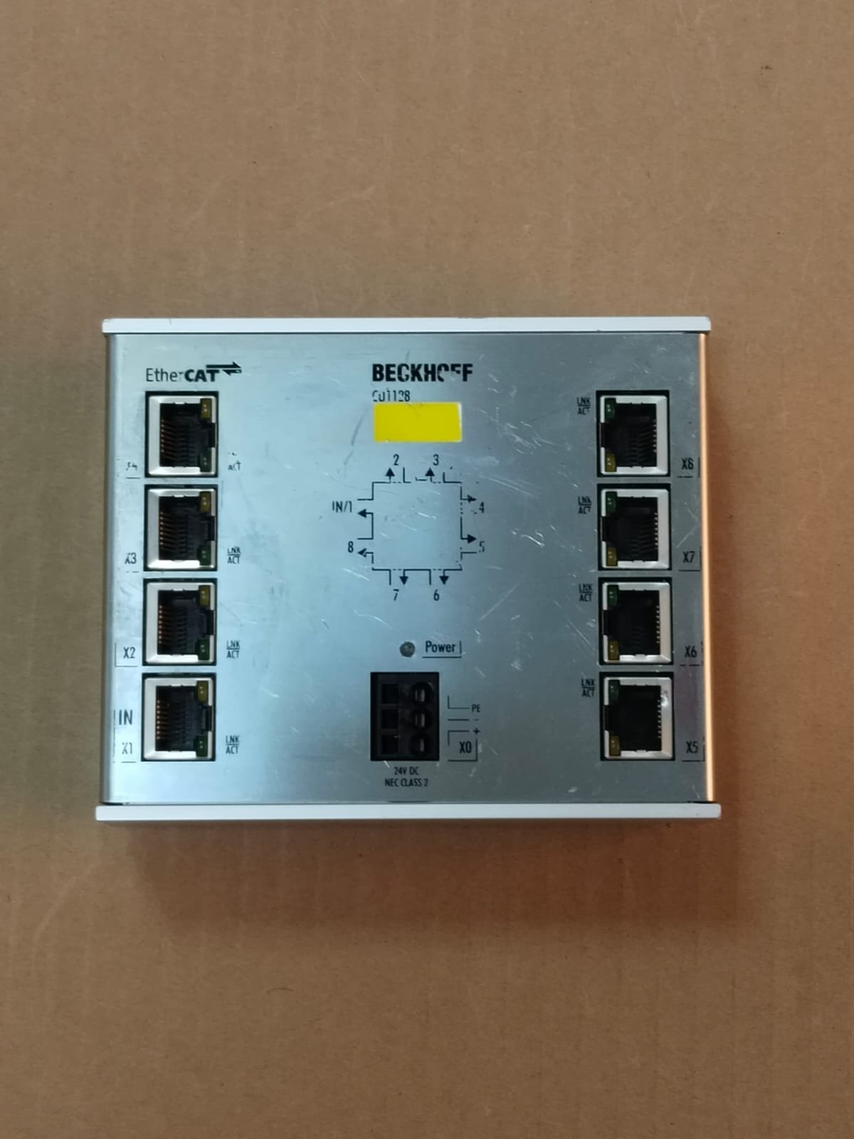 product_2-19.jpg Used BECKHOFF CU1128-0000 8-Port EtherCAT Hub, power-up tested for industrial automation.